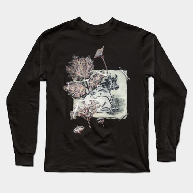 Cow and Cow Parsnip Long Sleeve T-Shirt by Animal Surrealism